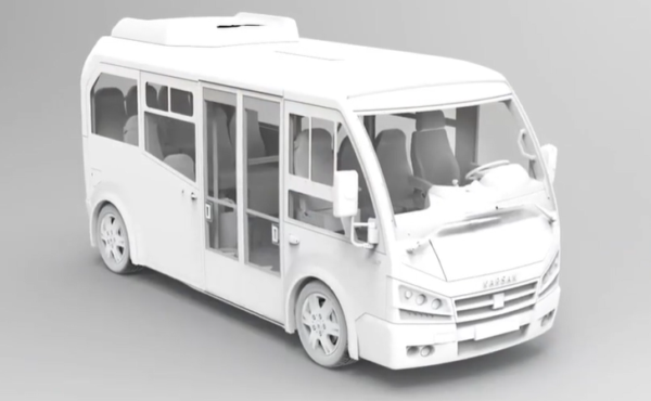 En elektrisk minibuss av modellen E-jest som är 5,8 meter lång och har plats för upp till 22 passagerare. Fordonet tillverkas av turkiska Karsan Automotive